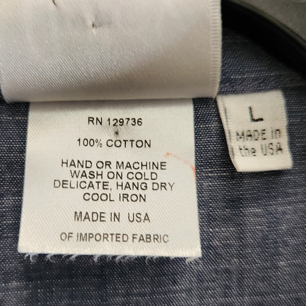 Finley Large 100% Cotton Gray Button Shirtdress - Picture 7 of 7